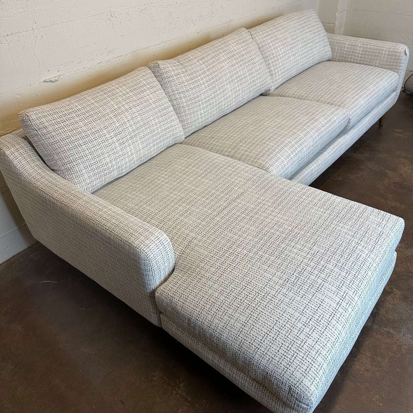 Donna Green Weave LAF Chaise Sectional