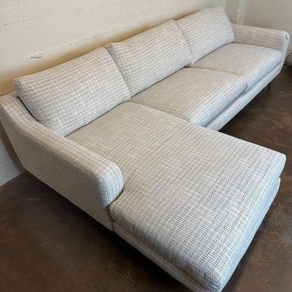 Donna Green Weave LAF Chaise Sectional