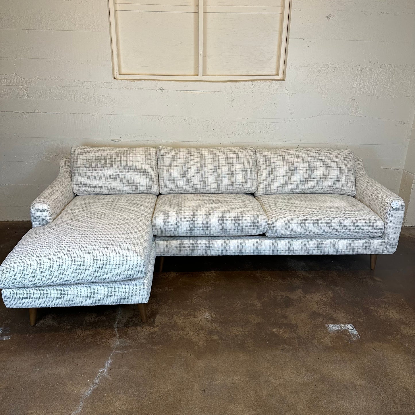 Donna Green Weave LAF Chaise Sectional