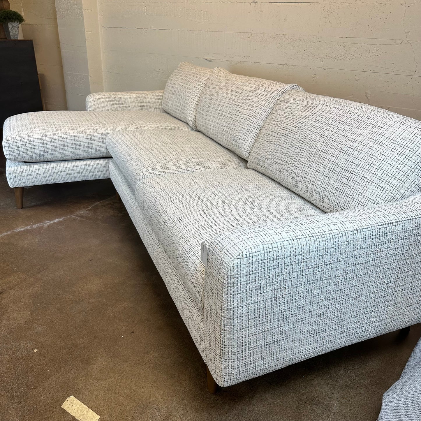 Donna Green Weave LAF Chaise Sectional