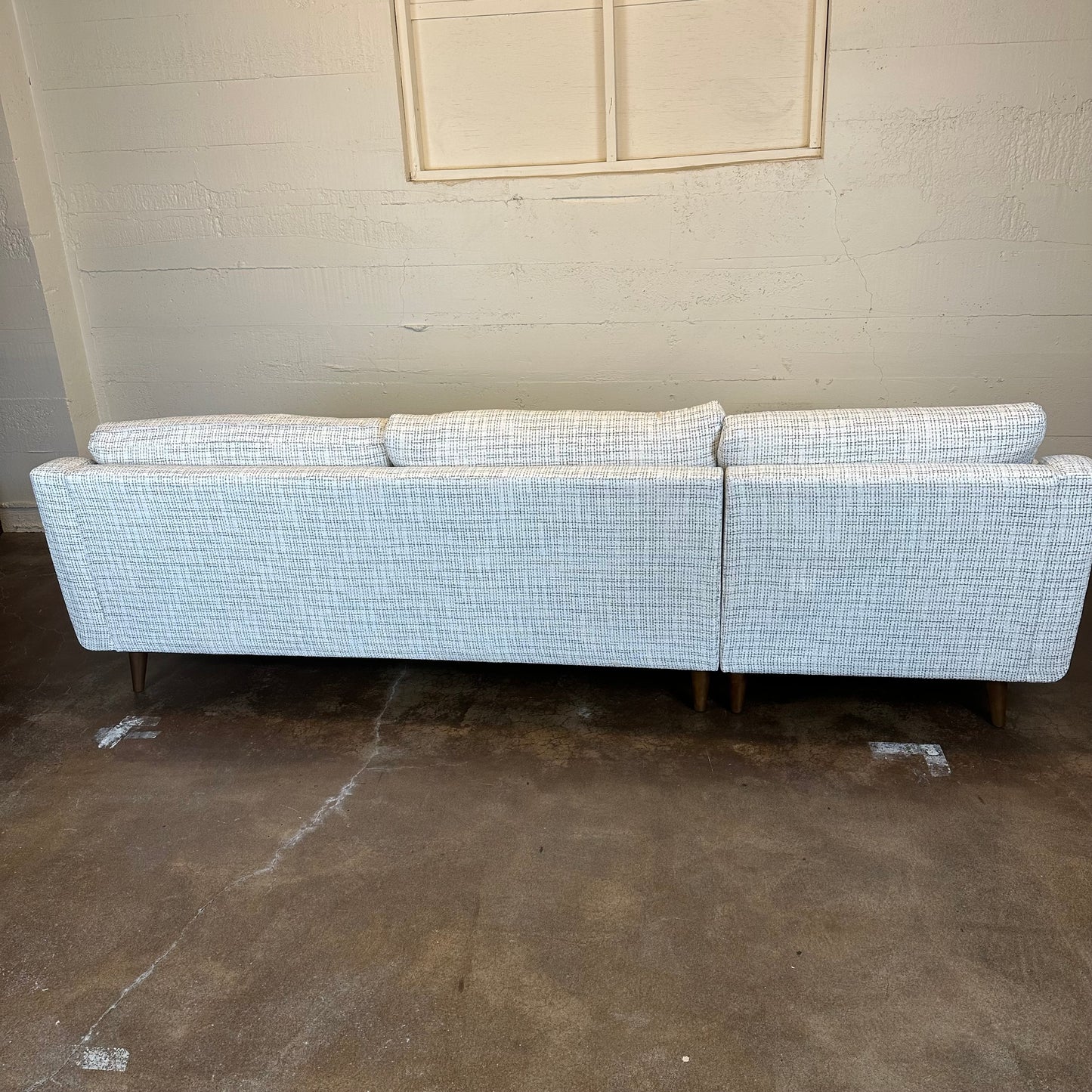 Donna Green Weave LAF Chaise Sectional