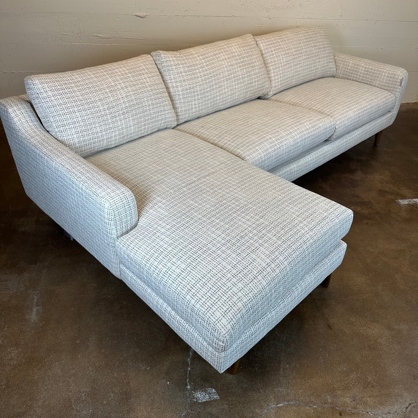 Donna Green Weave LAF Chaise Sectional