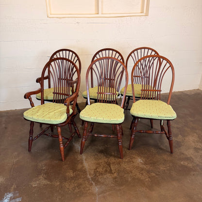 Maple Round Dining Table w/ Leaves and Set of 6 Chairs C DINING TABLES