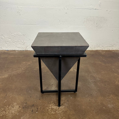 S. Grey Triangle Cube End Table