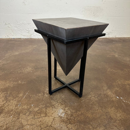 S. Grey Triangle Cube End Table