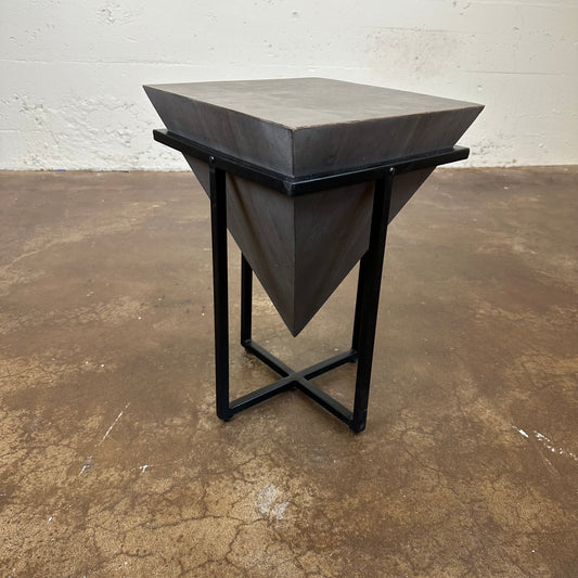 S. Grey Triangle Cube End Table