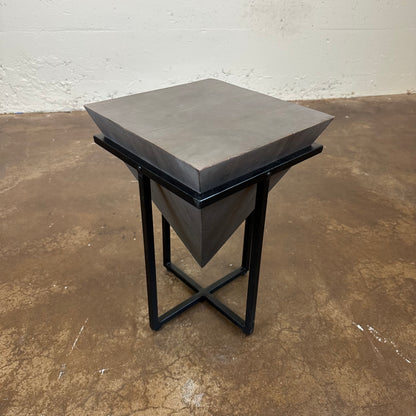 S. Grey Triangle Cube End Table