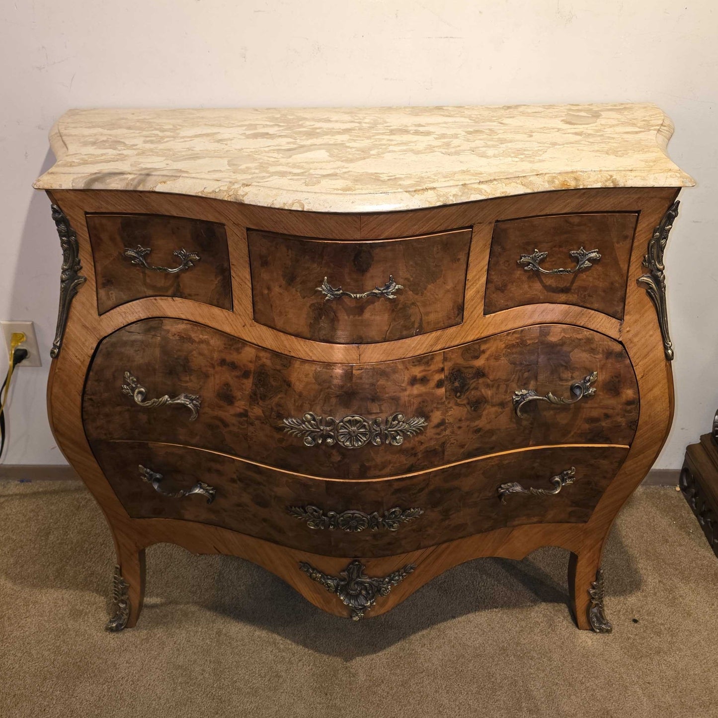 Burl Bombe Style Chest