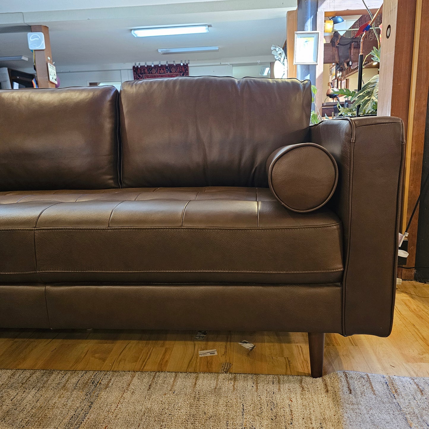 Malmo Mocha Leather LAF Chaise Sectional