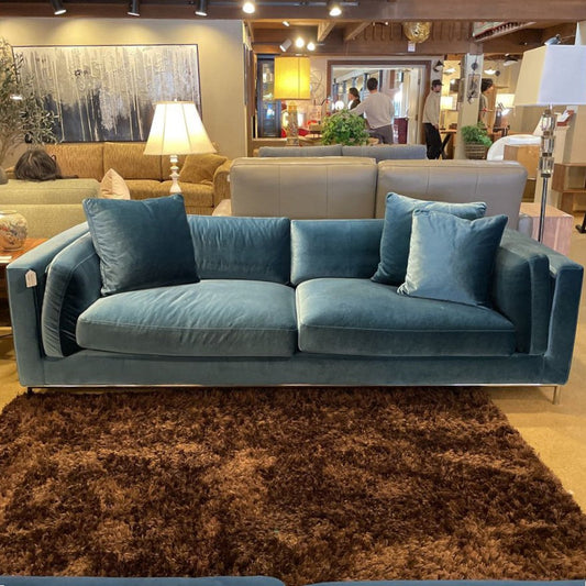 Rove Concepts Turqouise Velvet Metal Base Sofa U SOFAS