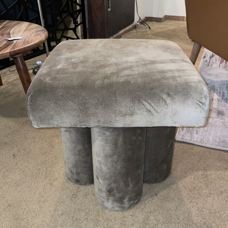 Olive Clover Velvet Stool