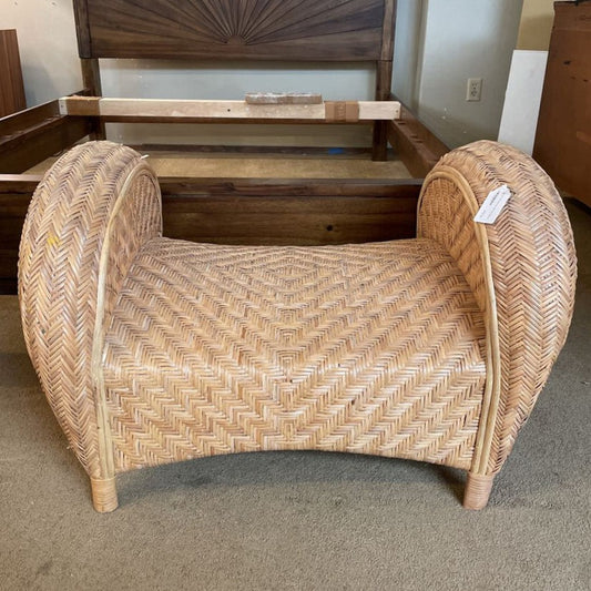 Rattan Woven Curved Arm Bench C ACCENT BENCHES