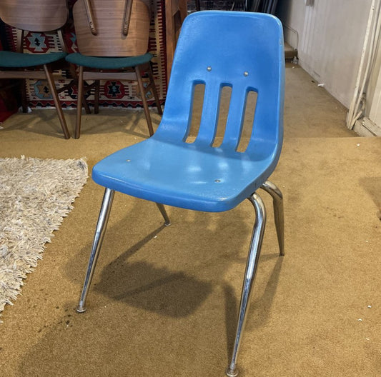 Vintage Blue School Chair U ACCENT CHAIRS