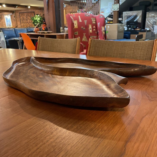 Hawaii-Made Large Wooden Leaf Tray UNIQUE FINDS