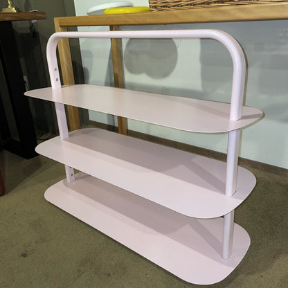 Open Spaces Pink Metal 3 Tier Shoe Rack