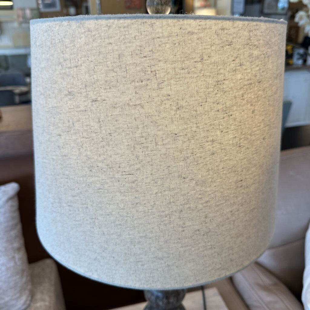 Textured lampshade in a room setting