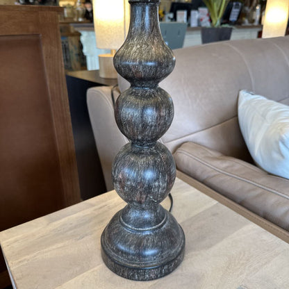 Decorative lamp on a table with a blurred background