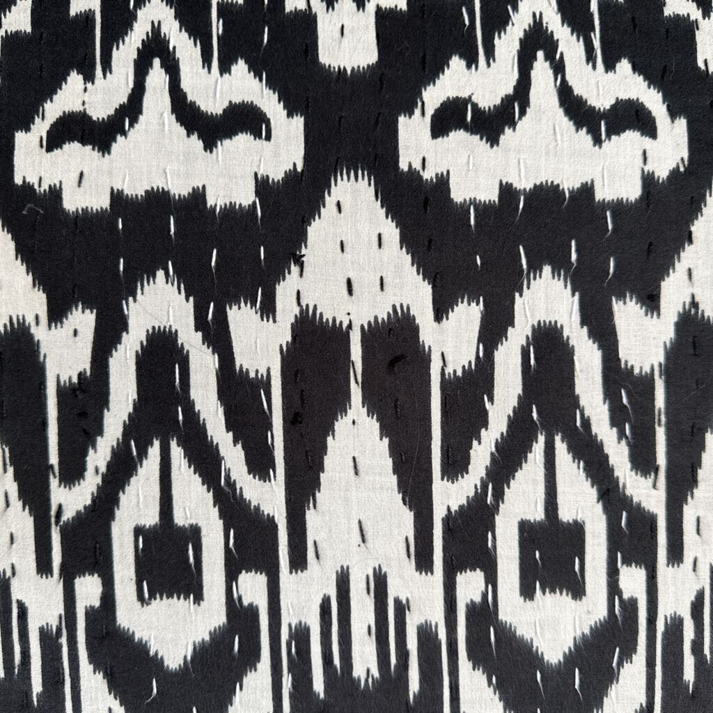 Black and white patterned fabric texture