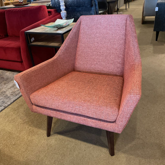 Angle Back Orange Accent Arm Chair