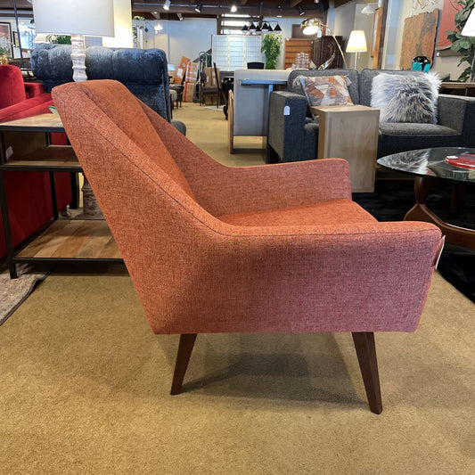 Angle Back Orange Accent Arm Chair