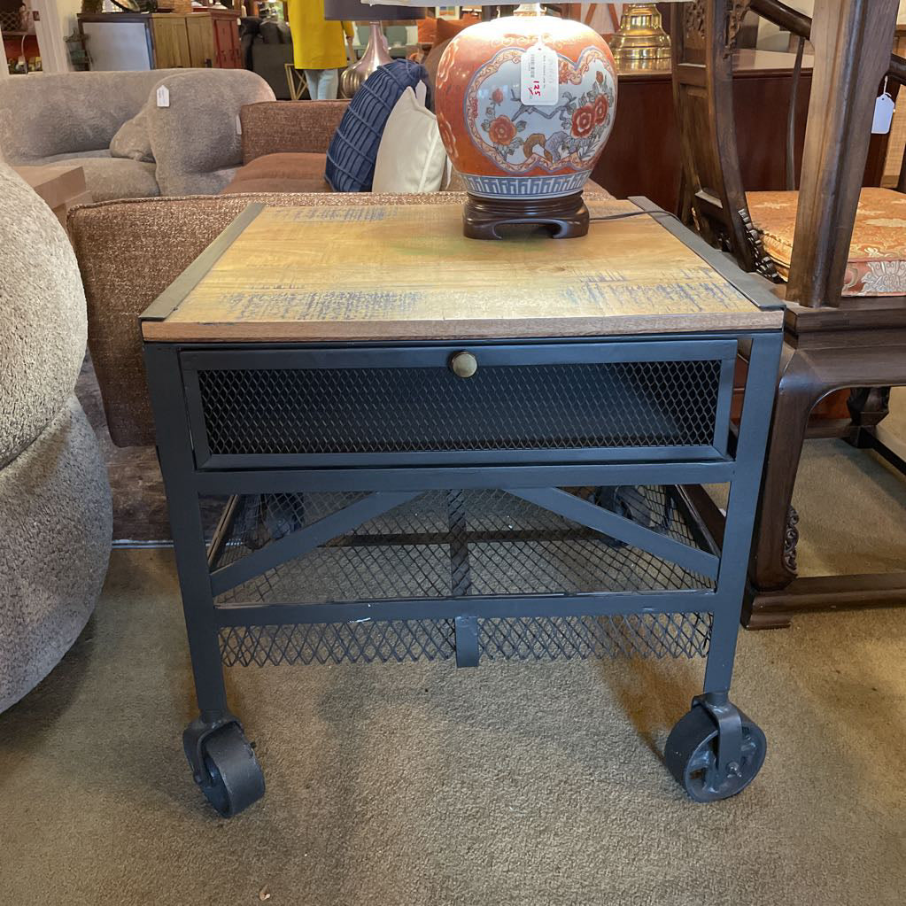 Industrial Wheeled Side Table C SIDE TABLES