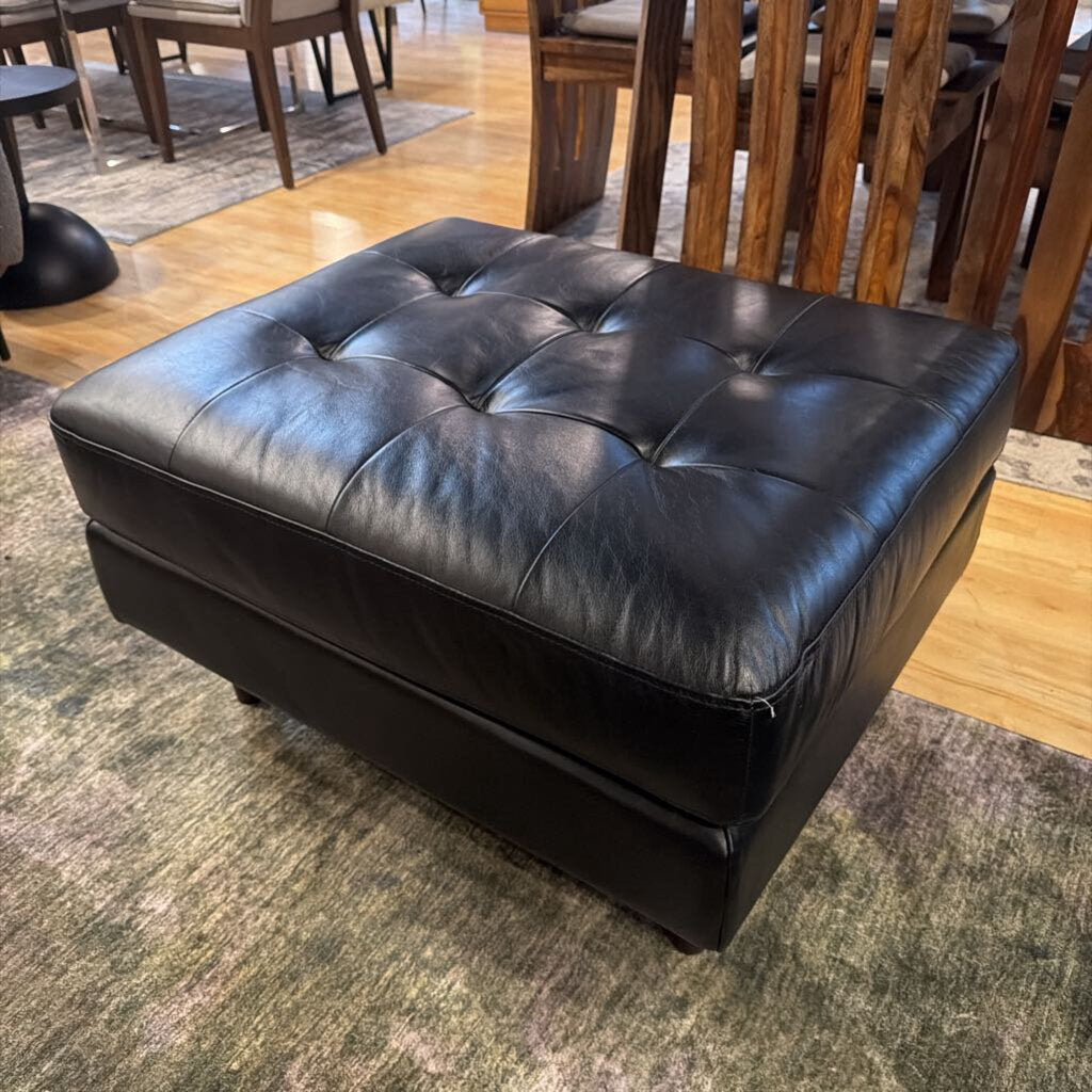 Leather Tufted Ottoman