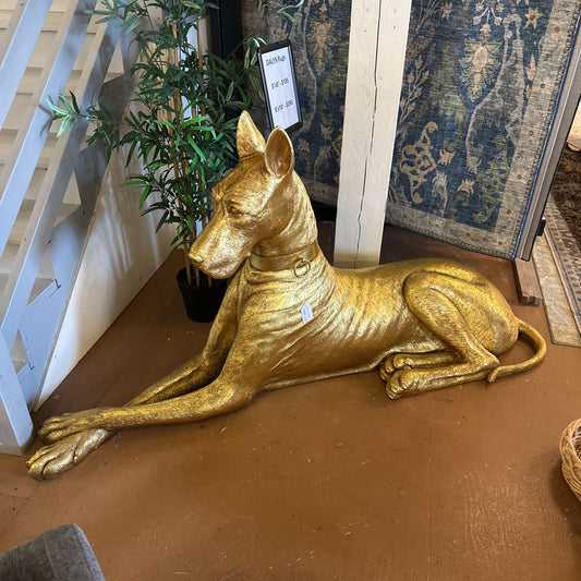 Gold Leaf Great Dane Statue (Left)
