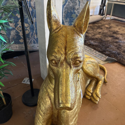 Gold Leaf Great Dane Statue (Left) UNIQUE FINDS
