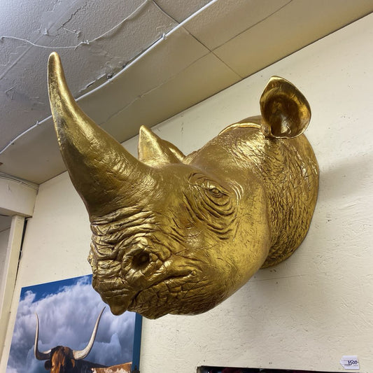 Gold Leaf Rhino Head UNIQUE FINDS