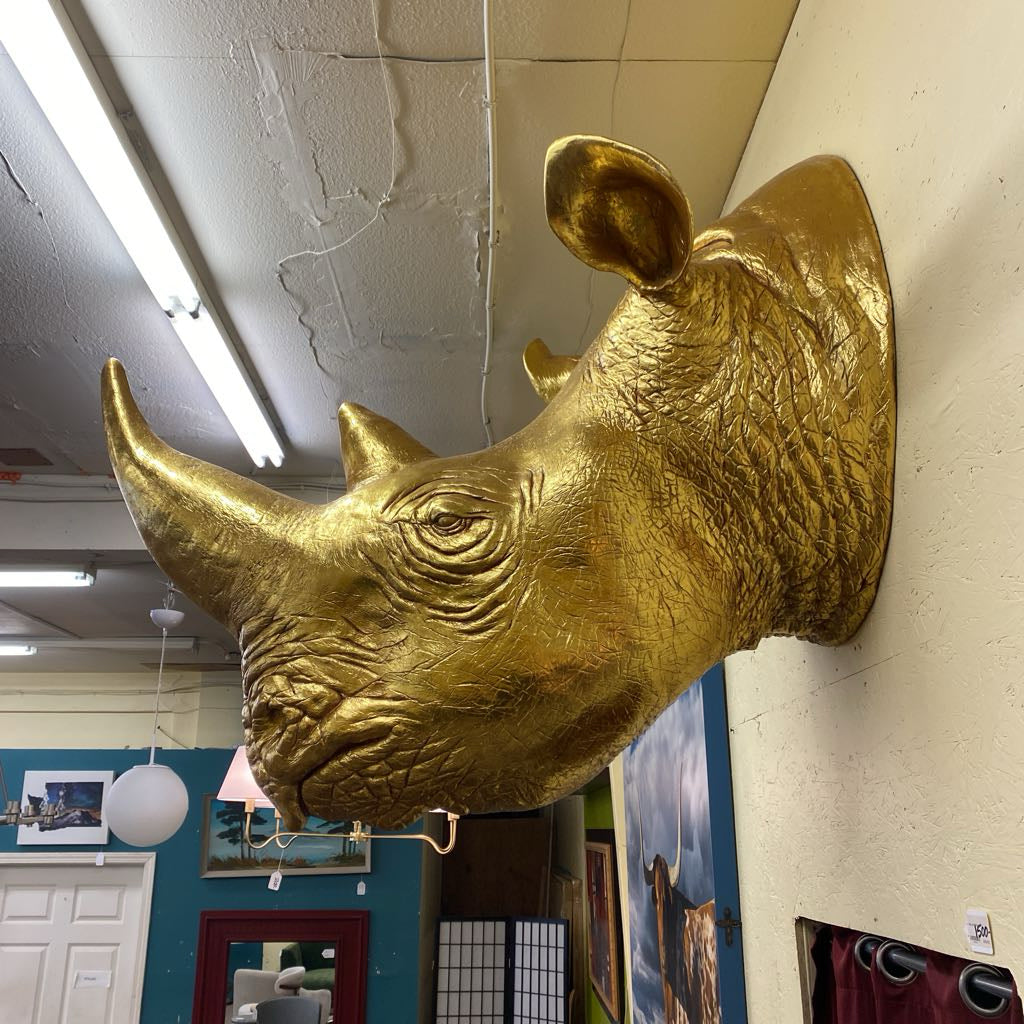 Gold Leaf Rhino Head UNIQUE FINDS