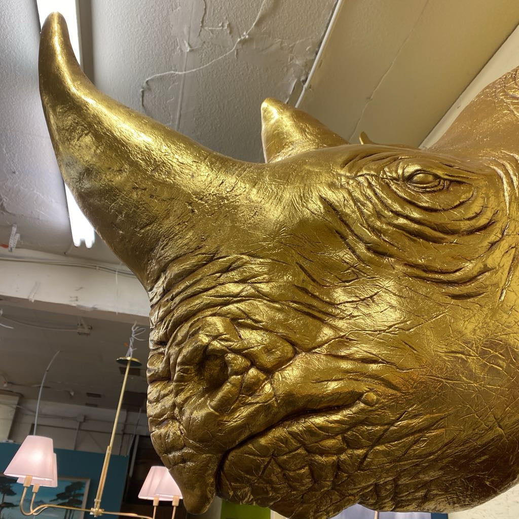 Gold Leaf Rhino Head UNIQUE FINDS