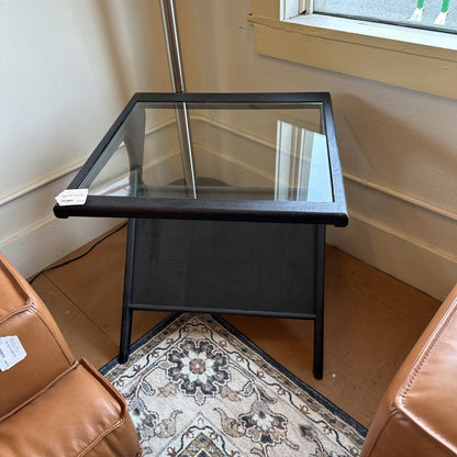 MC Style Black and Glass Side Table