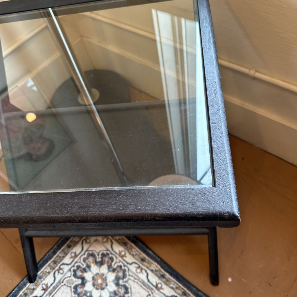 MC Style Black and Glass Side Table