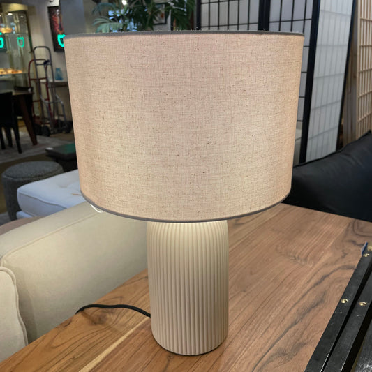 Palisade Tan Ribbed Table Lamp