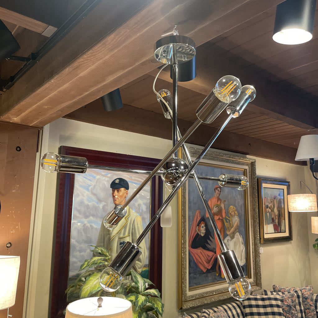 Chrome Adjust. Arm Chandelier LAMPS