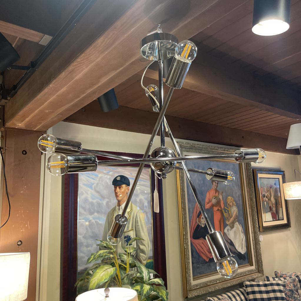 Chrome Adjust. Arm Chandelier LAMPS