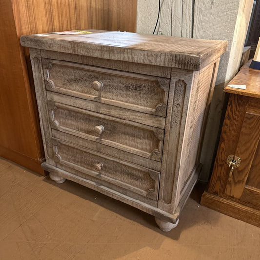 Rustic 3 Drawer Nightstand