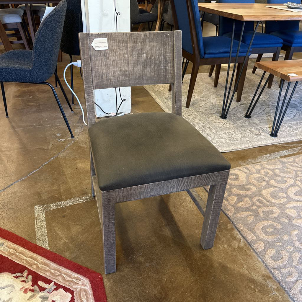 Rustic Upholstered Seat Wooden Chair C DINING CHAIRS