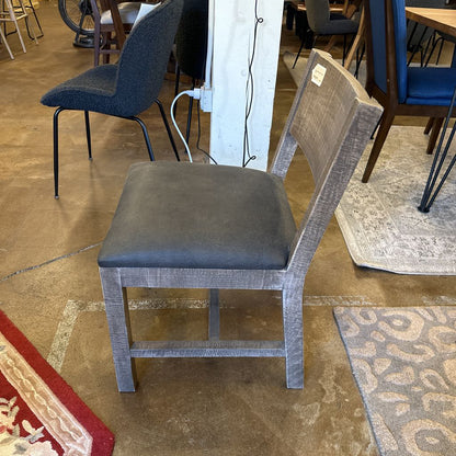 Rustic Upholstered Seat Wooden Chair C DINING CHAIRS