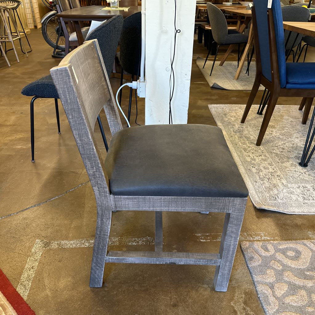Rustic Upholstered Seat Wooden Chair C DINING CHAIRS