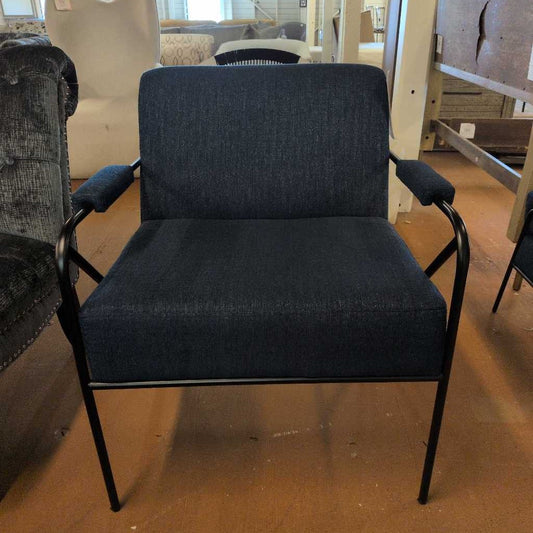 Mod Wooden Frame & Metal Base, Armchair