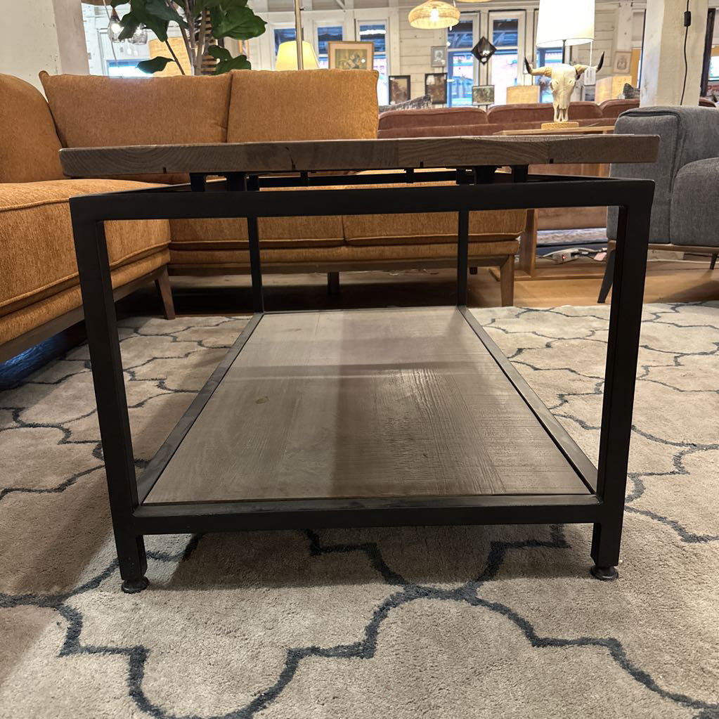 Rustic Iron Base Deluxe Cocktail Table C COFFEE TABLES