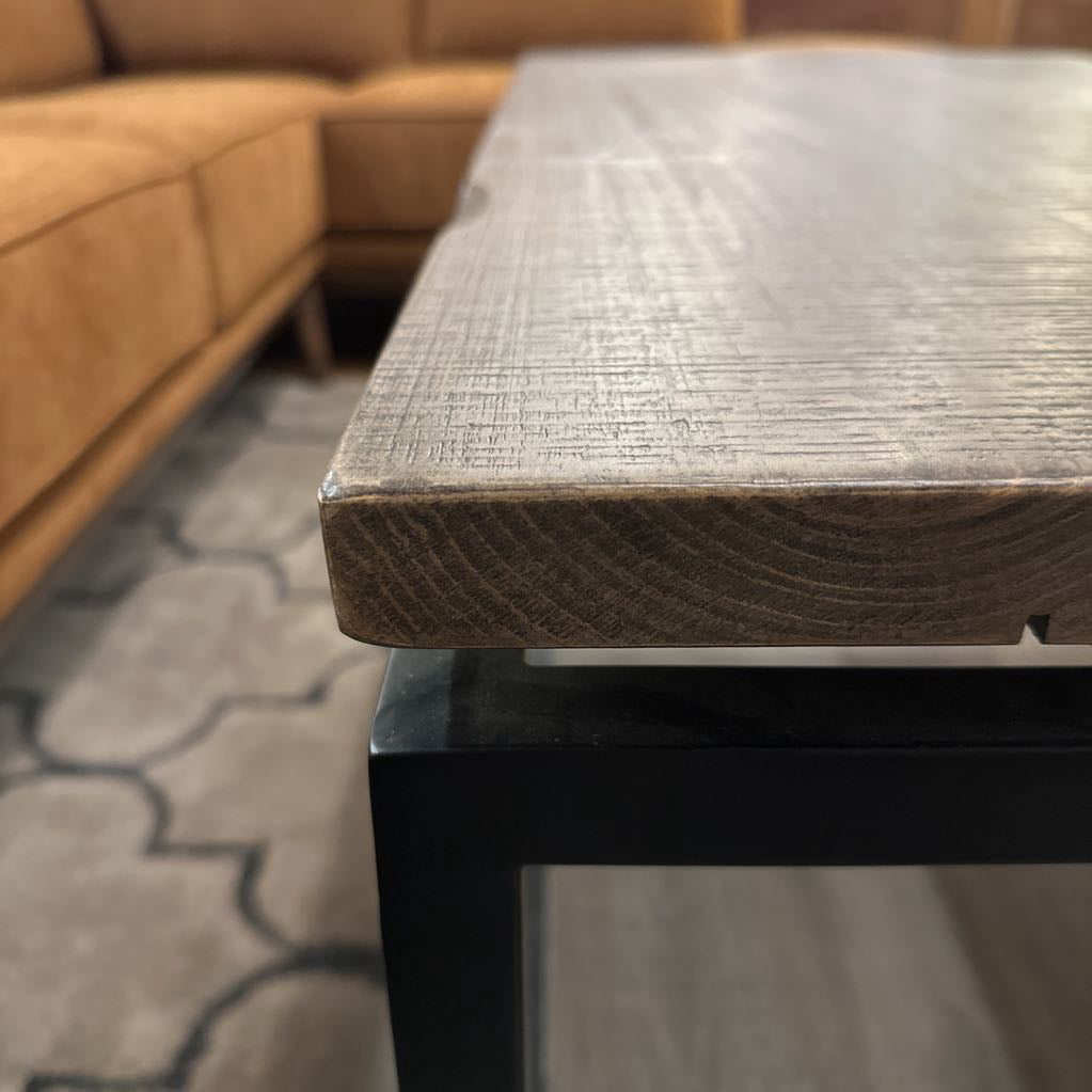 Rustic Iron Base Deluxe Cocktail Table C COFFEE TABLES