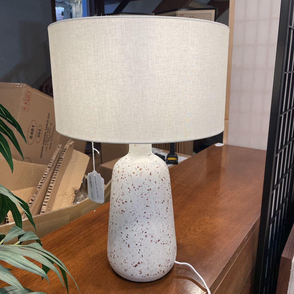 White Terrazo Large Table Lamp