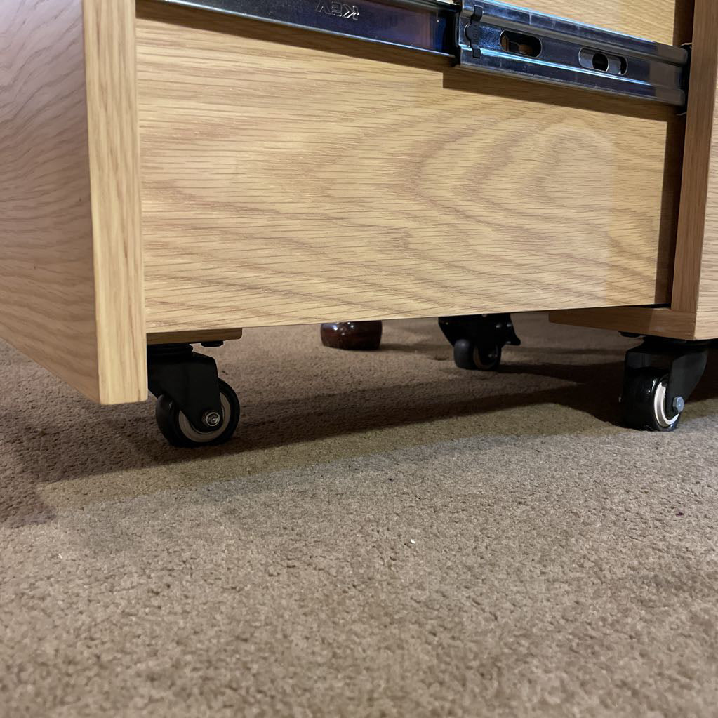 2 Drawer Rolling File Cabinet w Brassy Pulls C CABINETS
