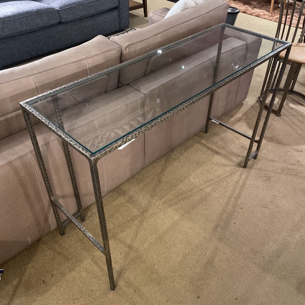 Glass Top Antique Style Console Table