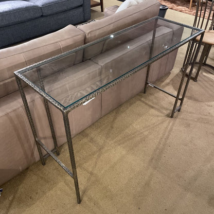 Glass Top Antique Style Console Table