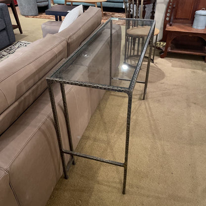 Glass Top Antique Style Console Table