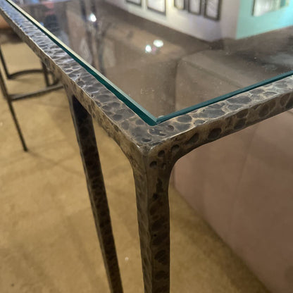Glass Top Antique Style Console Table