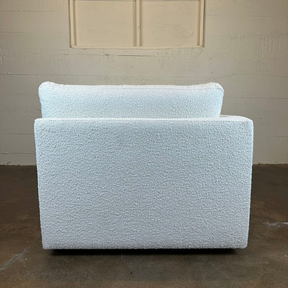 Domus 39" Left Chaise Fabric Sofa, Blanc Boucle U CHAISES
